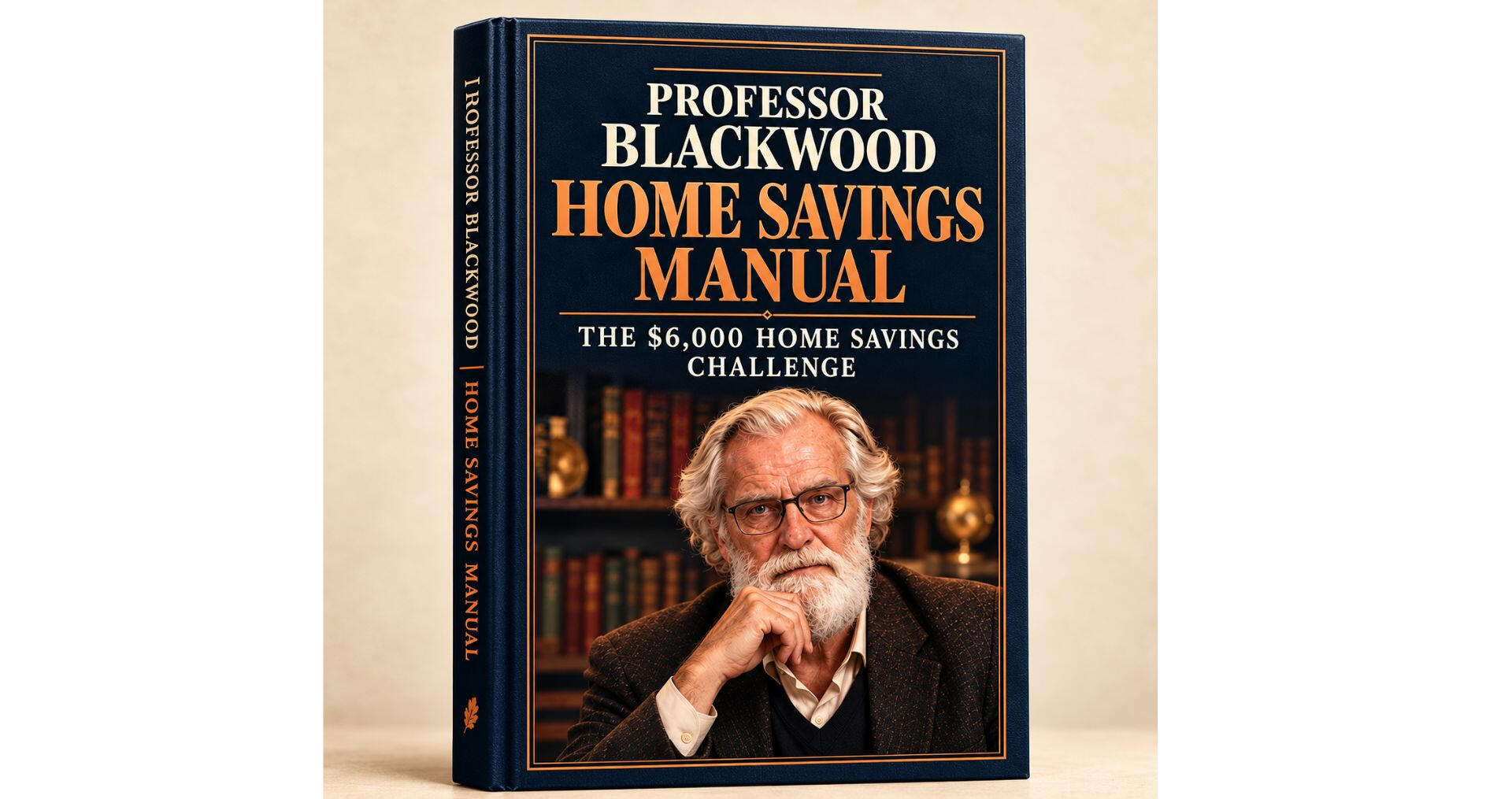 The Professor Blackwood Home Savings Manual Cover of The Professor Blackwood Home Savings Manual, featuring Professor Blackwood and The $6,000 Home Savings Challenge